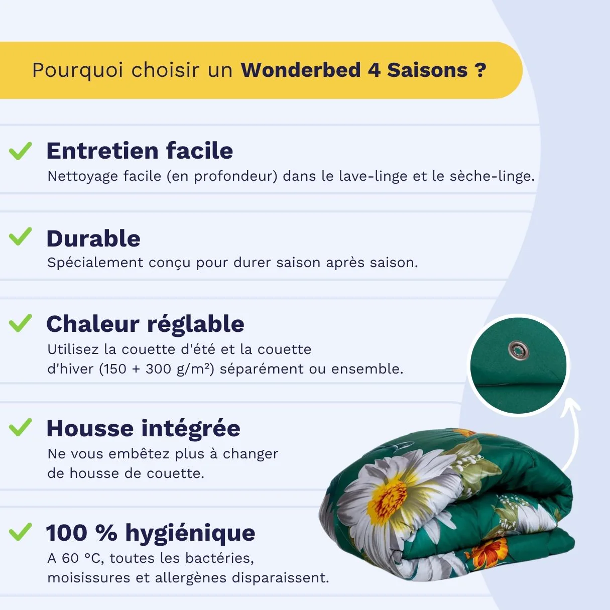 Zelesta Wonderbed 4 Saisons Double - Fleurs de Printemps - Image 4