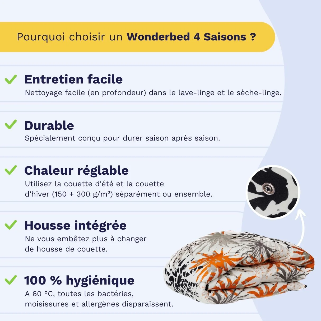 Zelesta Wonderbed 4 Saisons Double - Jungle Orange - Image 4