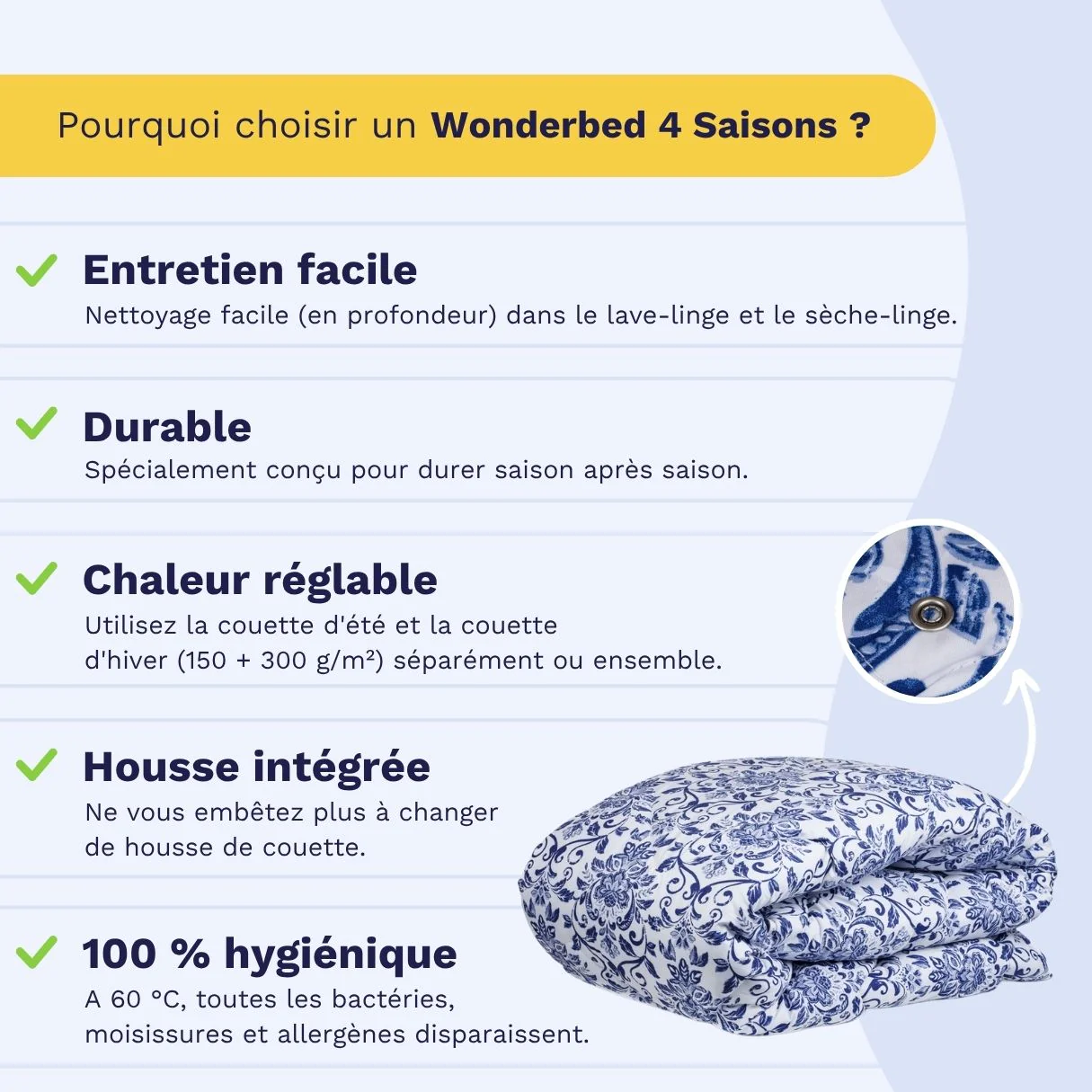 Zelesta Wonderbed 4 Saisons Double - Motif Néerlandais - Image 5