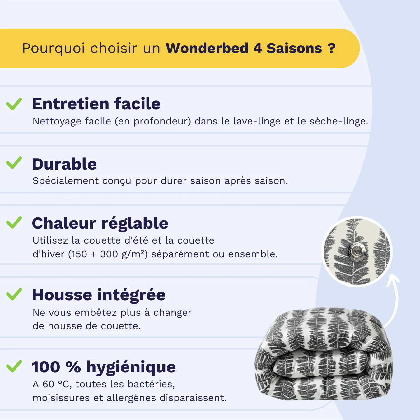 Zelesta Wonderbed 4 Saisons Double - Plume de Savane - Image 3